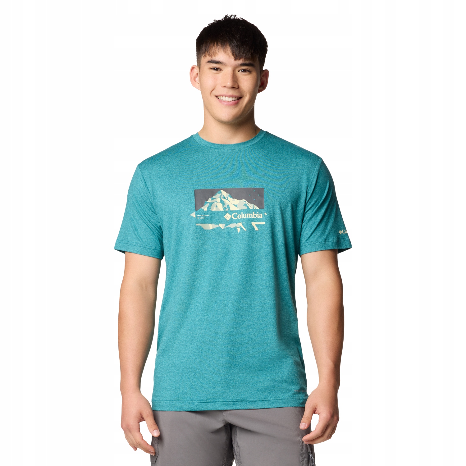 pánské tričko Columbia Kwick Hike Graphic Ss Tee [M], Polyester zelené