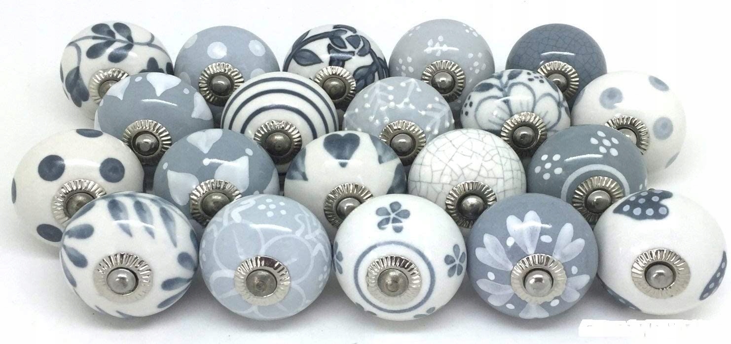 

Gałki Ceramiczne Do Mebli Handmade Retro 12 Sztuk