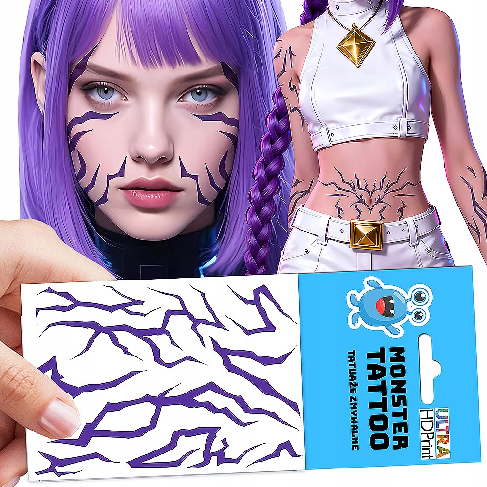 TATUAŻE DO CHARAKTERYZACJI HUNTRIX RUMI ZNAKI COSPLAY ŁOWCZYNI DEMONÓW