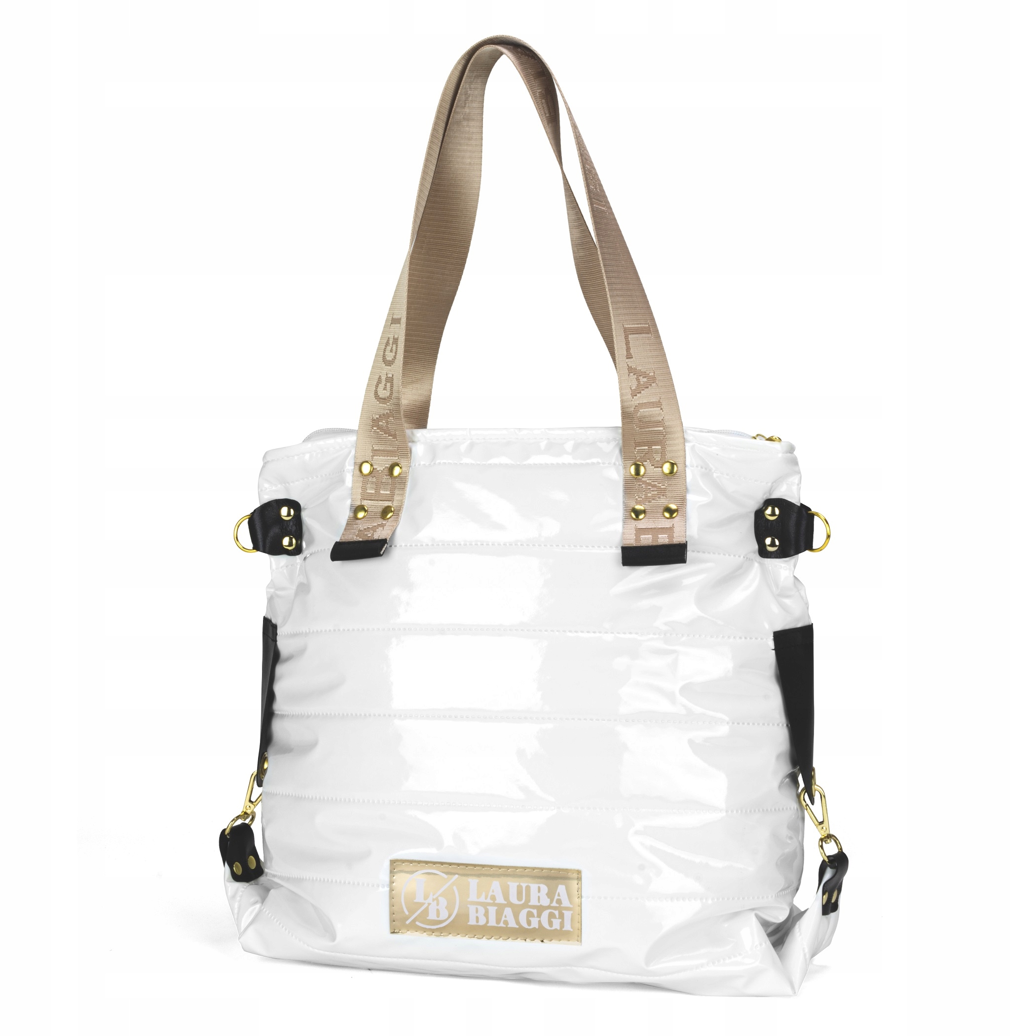 

Torebka Shopper A4 Pikowana Na Ramię Pasek Z Logo
