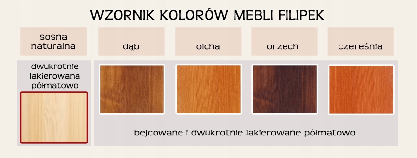 SZAFA DREWNIANA SOSNOWA PRODUCENT MEBLI Szerokość mebla 50 cm