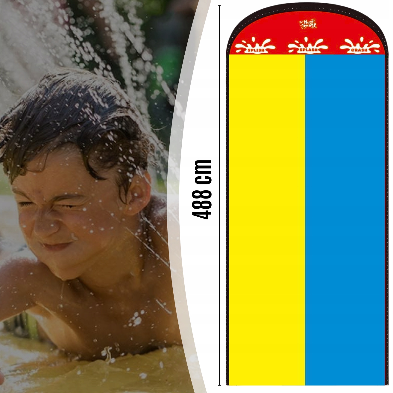 ŚLIZGAWKA WODNA ŚLIZGI WODNE Z FONTANNĄ +2 DESKI ZABAWKA DO OGRODU EAN (GTIN) 5906186305753