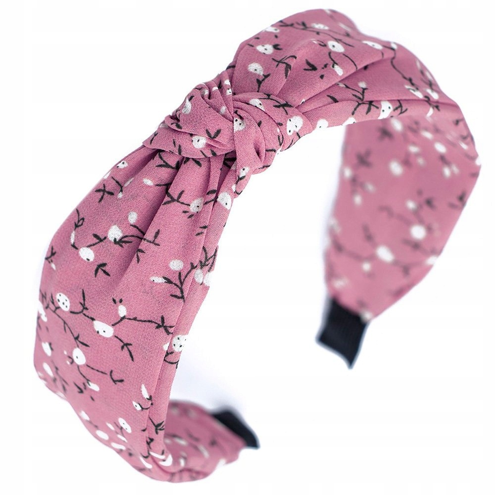 

Opaska Do Włosów szeroka Węzeł turban Różowa