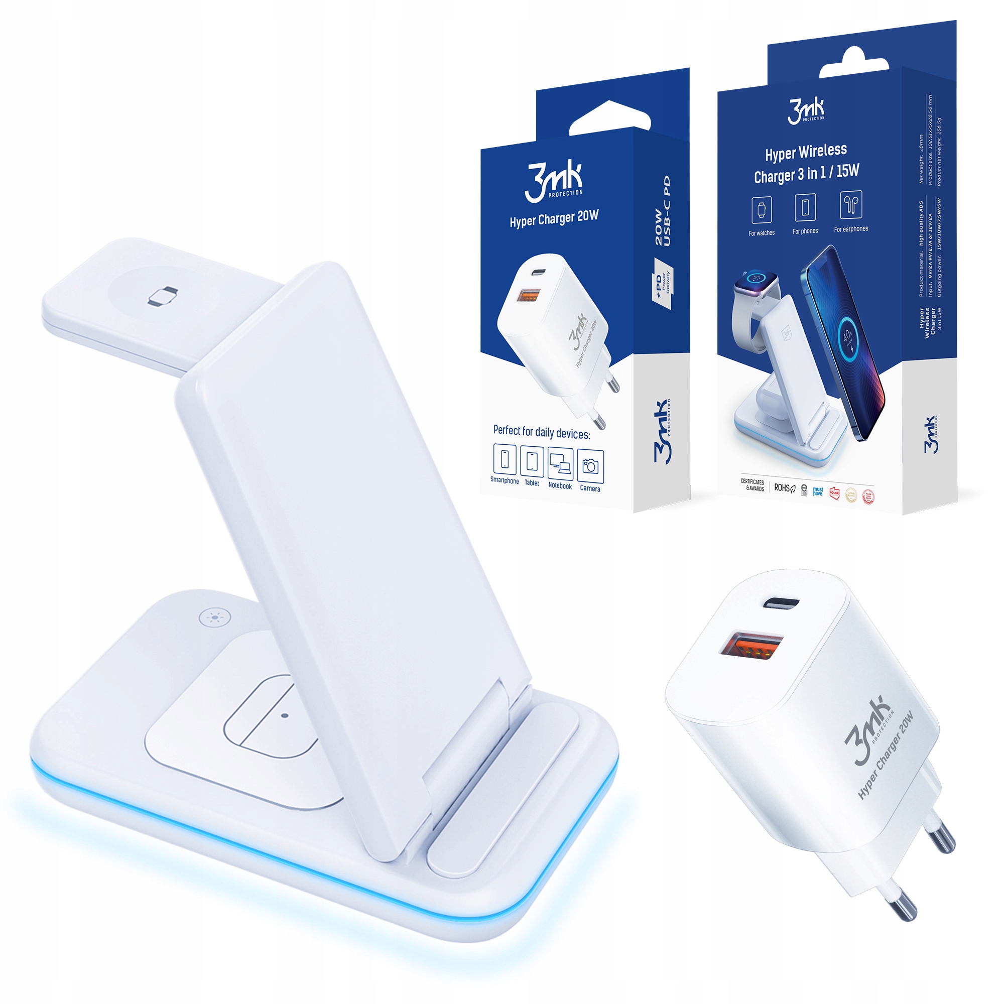 

Ładowarka sieciowa 20W Ładowarka indukcyjna 3w1