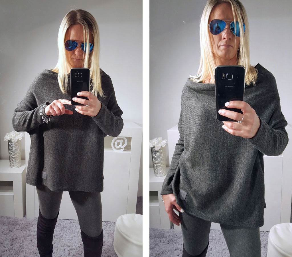 

Sweterek Oversize Tunika Sweter Wool Odkryte Ramię