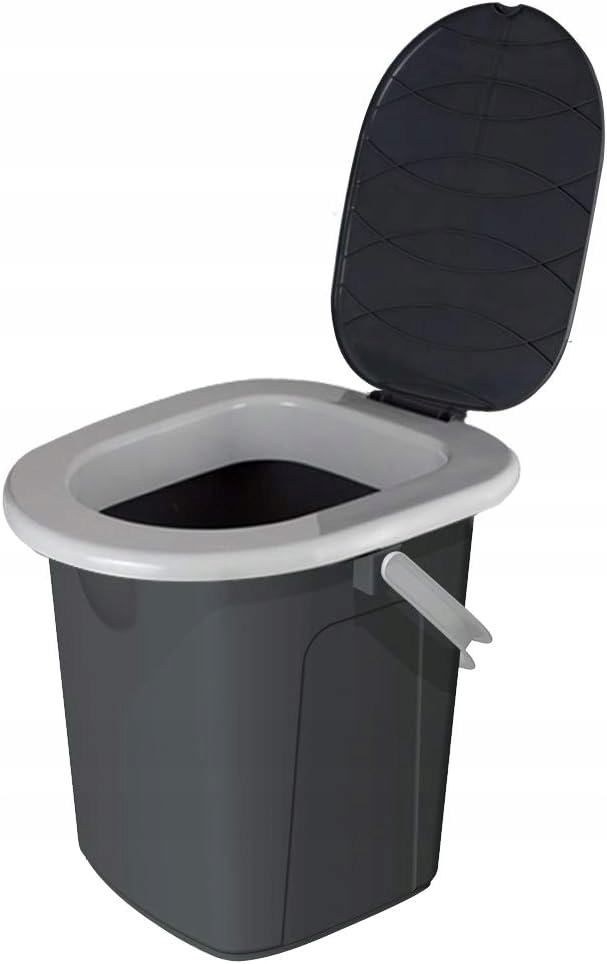 Kempingová toaleta, černá/šedá, 22 l