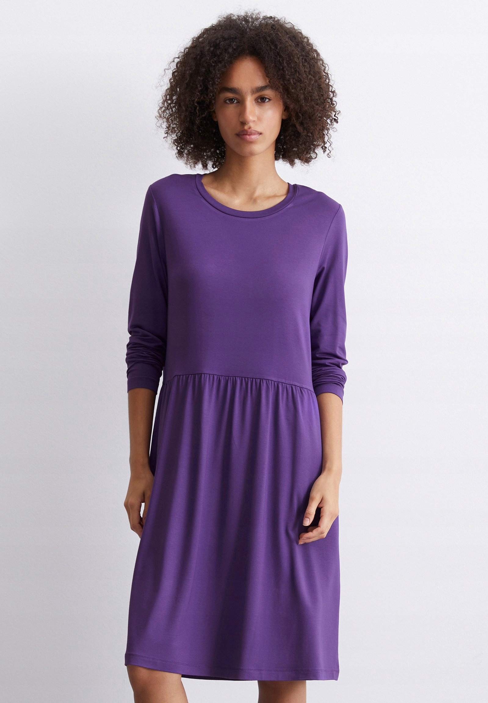 Marc O'polo Fialová Šaty S Dlouhým Rukávem A Kulatým Výstřihem XL 6FA