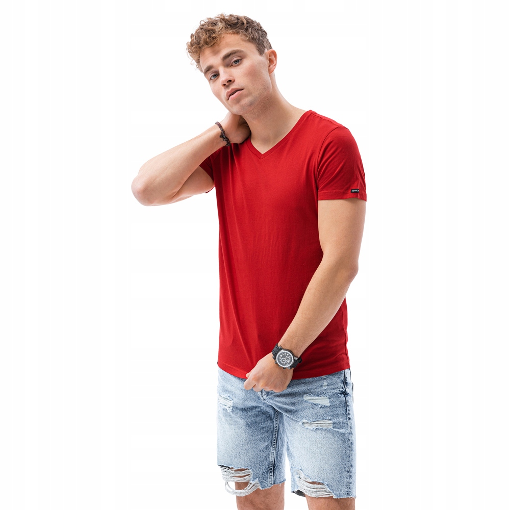 

T-shirt męski bawełniany S1369 czerwony S