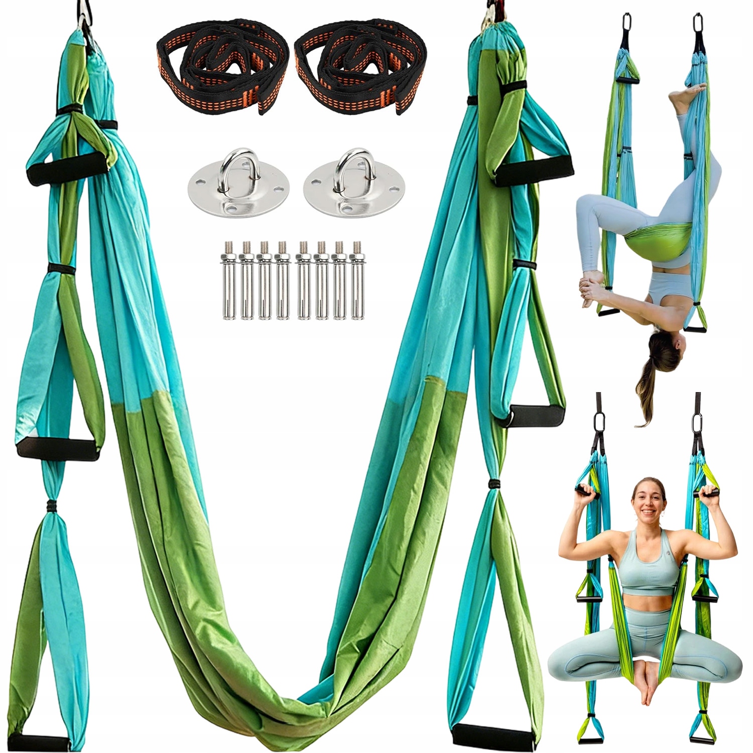 Szarfa Akrobatyczna zestaw chusta aerial silk wielofunkcyjna 250x145cm