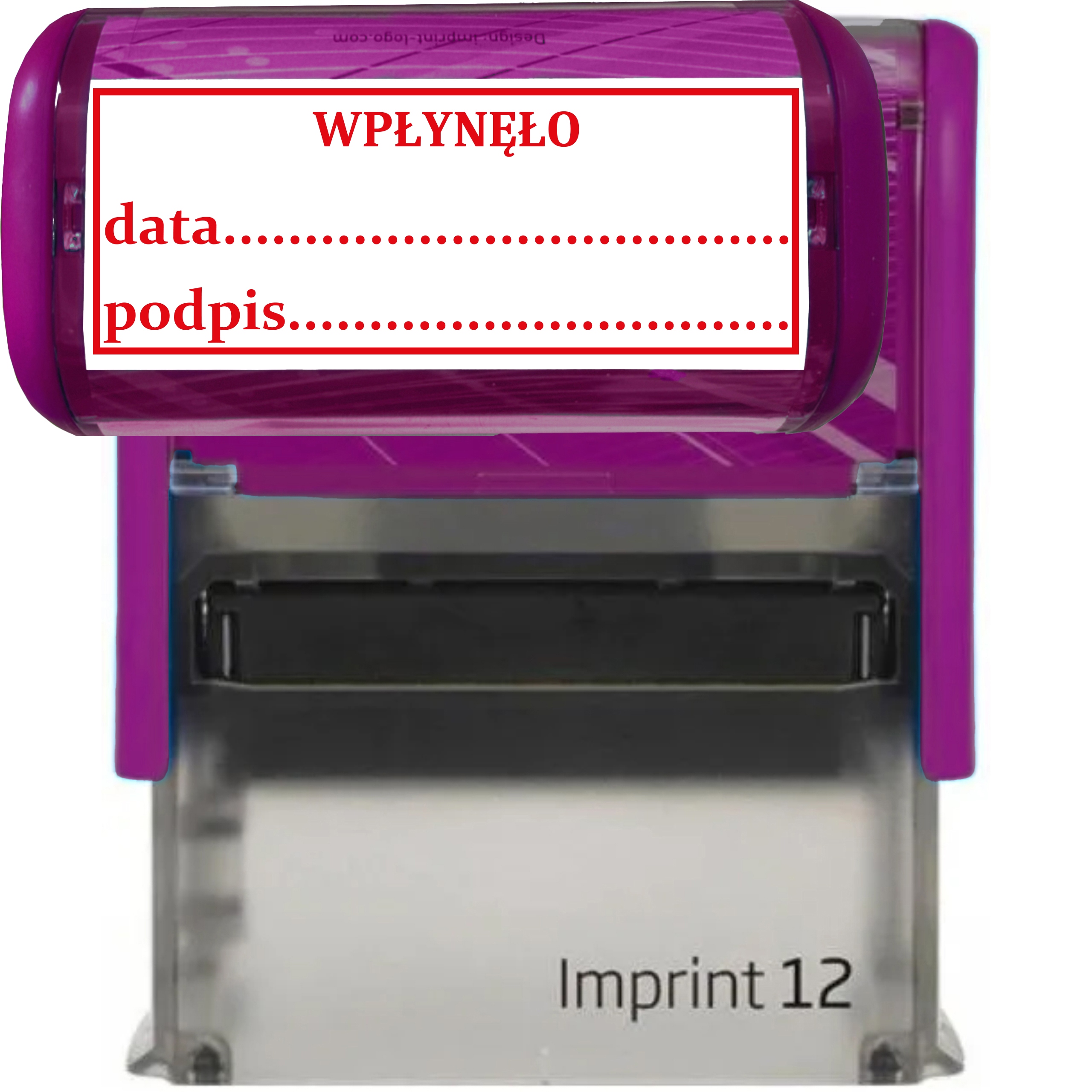 PIECZĄTKA WPŁYNĘŁO TRODAT 8912 DO FIRMY BIURA FIOLETOWA 47x18mm Kolor fioletowy