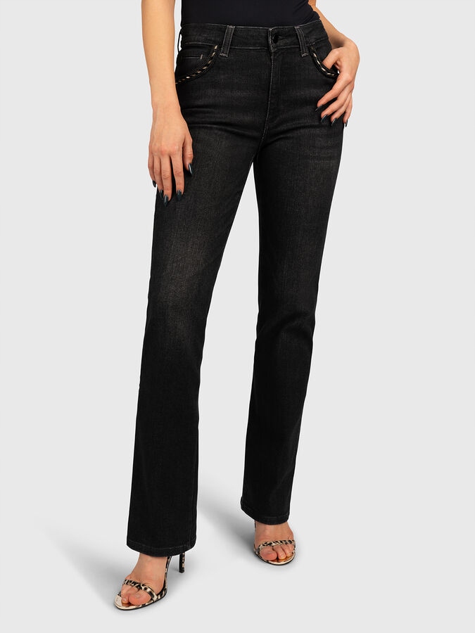 Guess Černé Džíny Mom Jeans S Ozdobným Lampasem 27/34 G_a