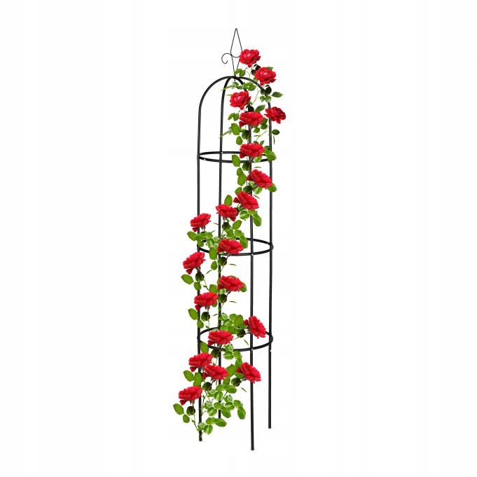 Pergola zahradní sloupek 200 cm, černá, Relaxdays