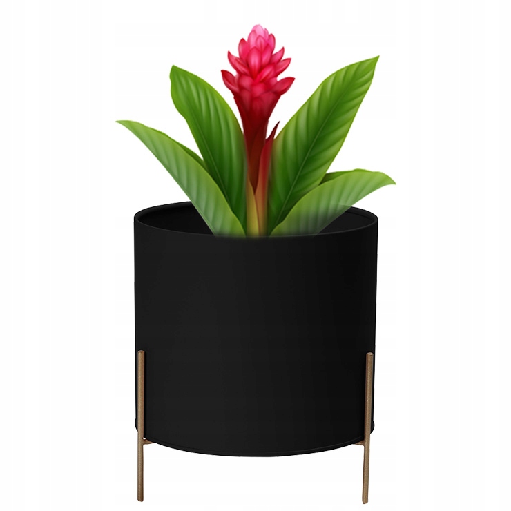 

Piękna Czarna Doniczka Osłonka Glamour Metal 17CM