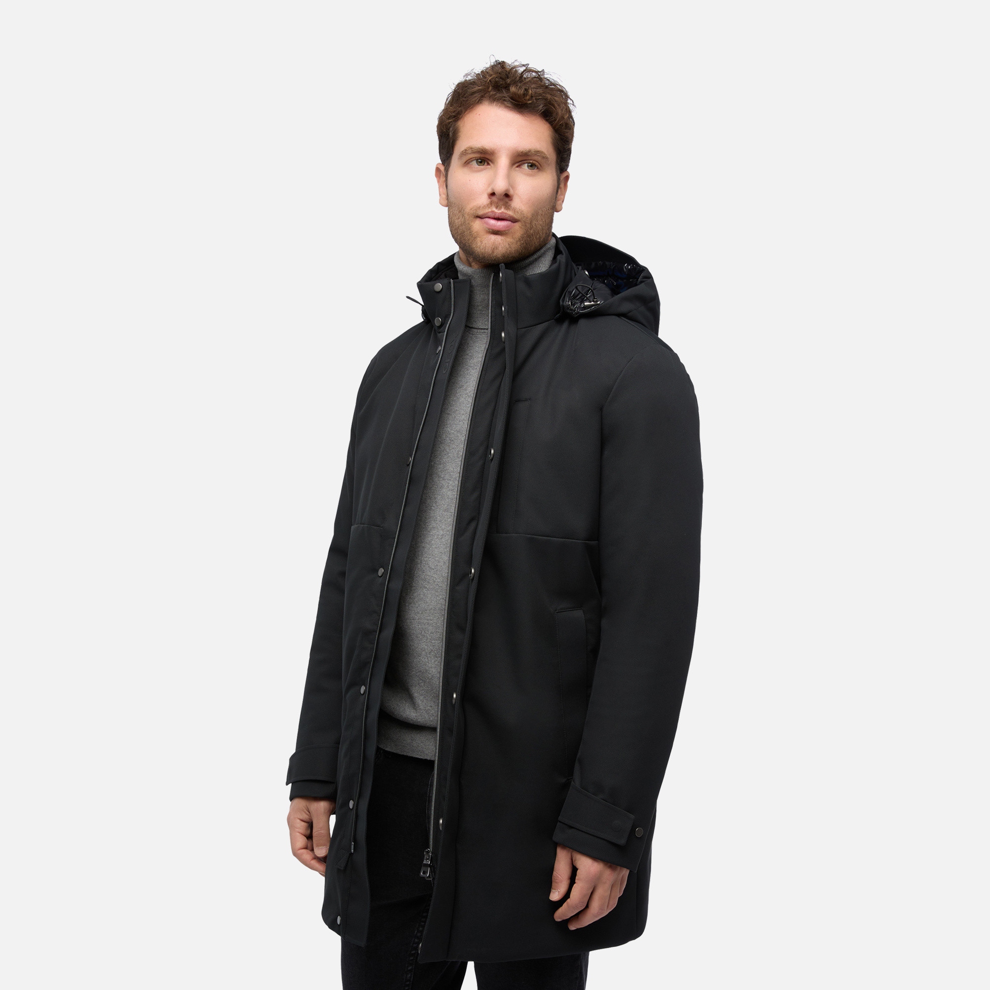Geox Černá pánská parka Geox Aerantis