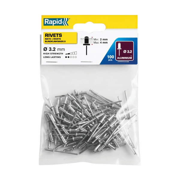 Nity Alu Łączenie Metali 3,2x8mm 100szt Rapid