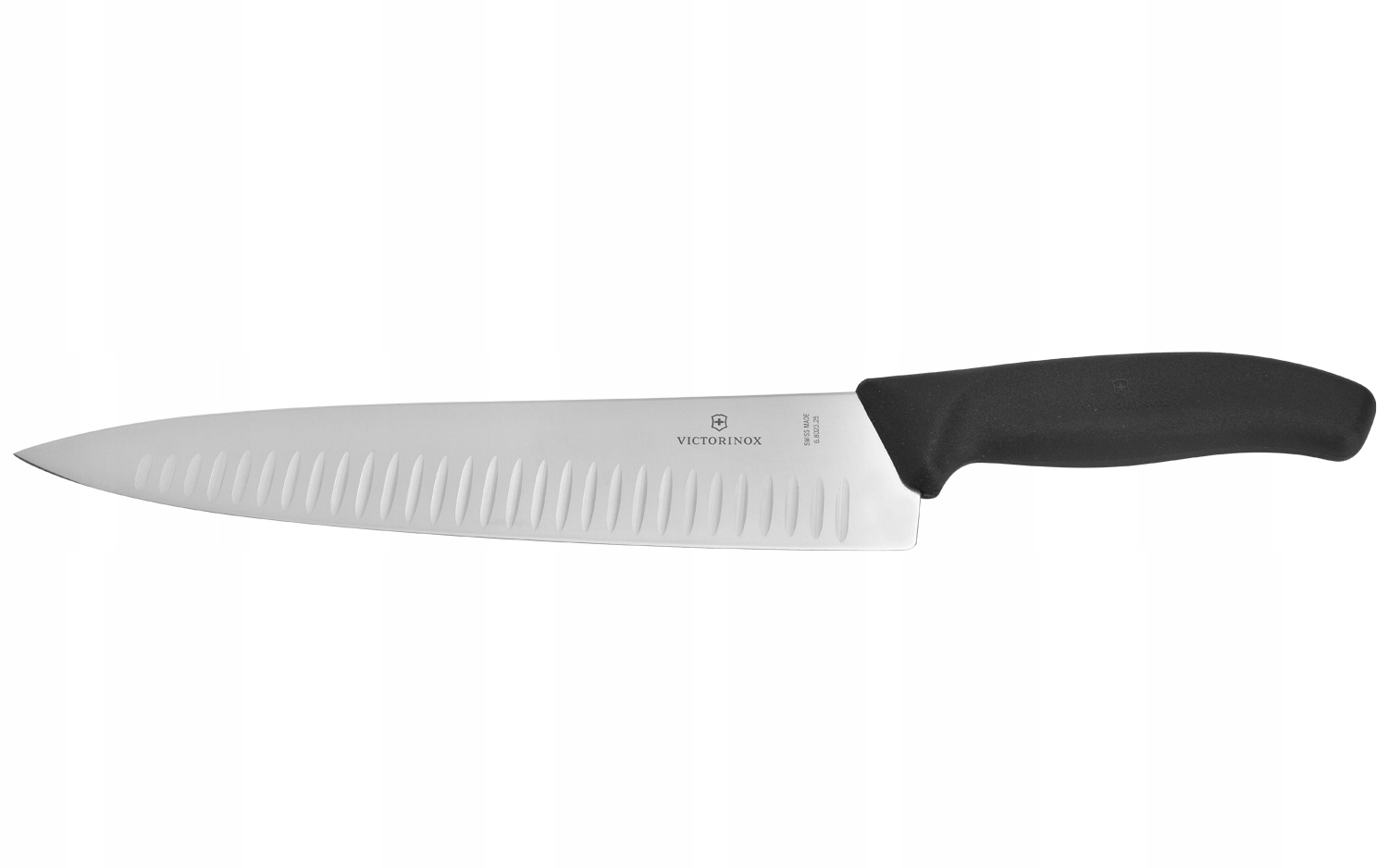 Kuchynský nôž s ryhovanou čepeľou Victorinox, čierny