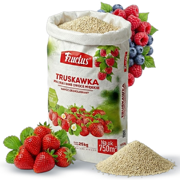 Granulowany Nawóz Wieloskładnikowy Fructus Truskawka 25 Kg Owoce Miękkie