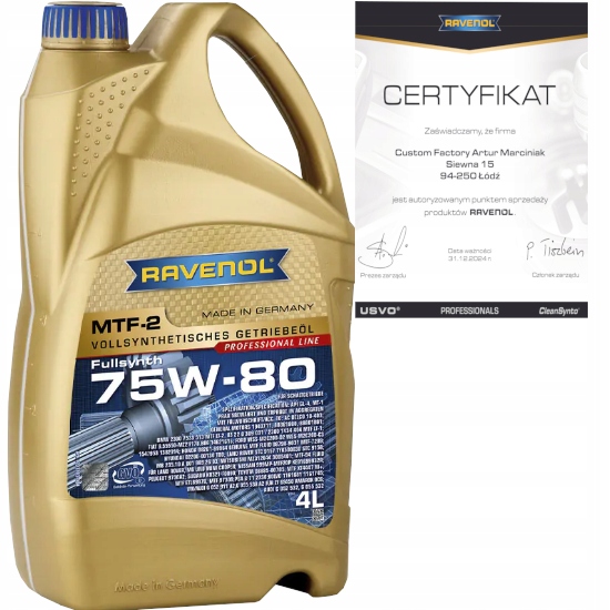 RAVENOL MTF-2 75W80 4L - OLEJ PRZEKŁADNIOWY
