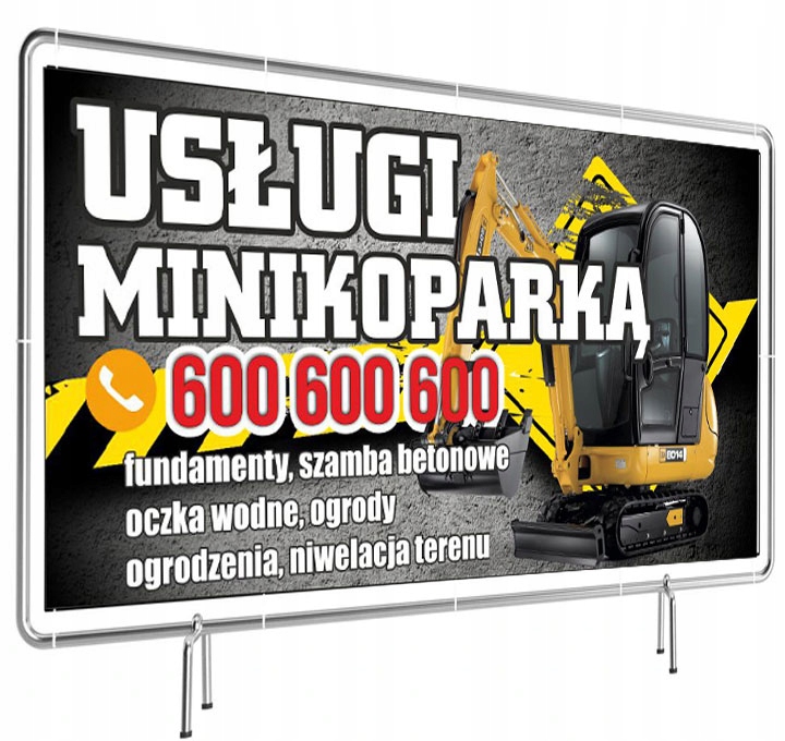 

Reklama Baner reklamowy Usługi minikoparką