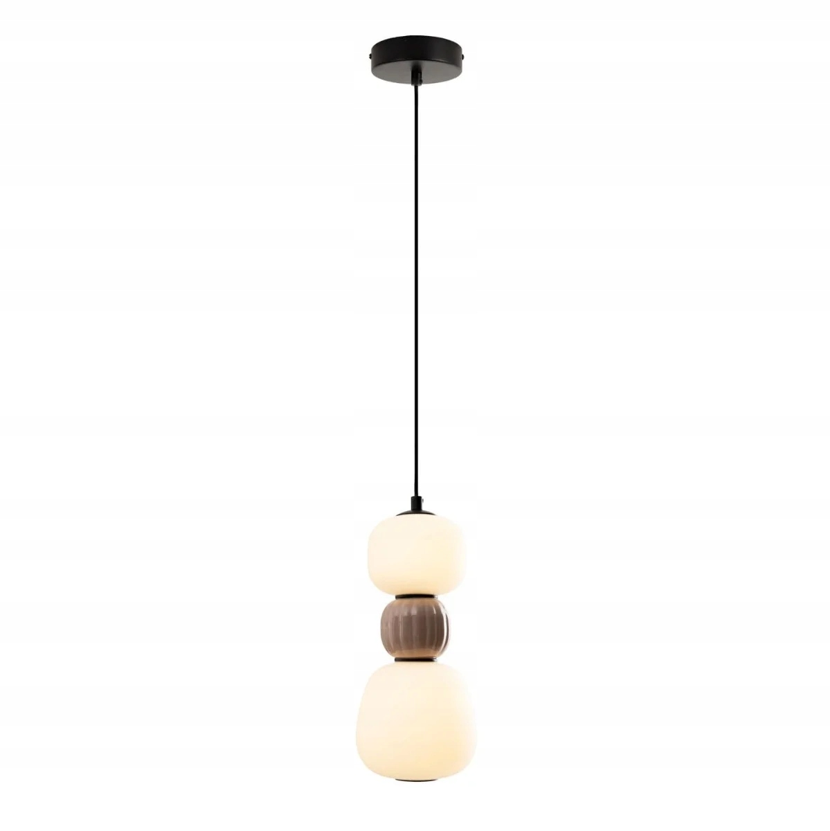 Závesná lampa s guličkami opál hnedá ala aromas do kúpeľne pri zrkadle