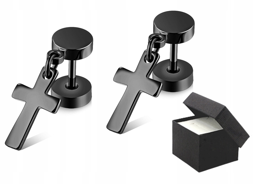 

Kolczyki Czarne Krzyże Stal 316L