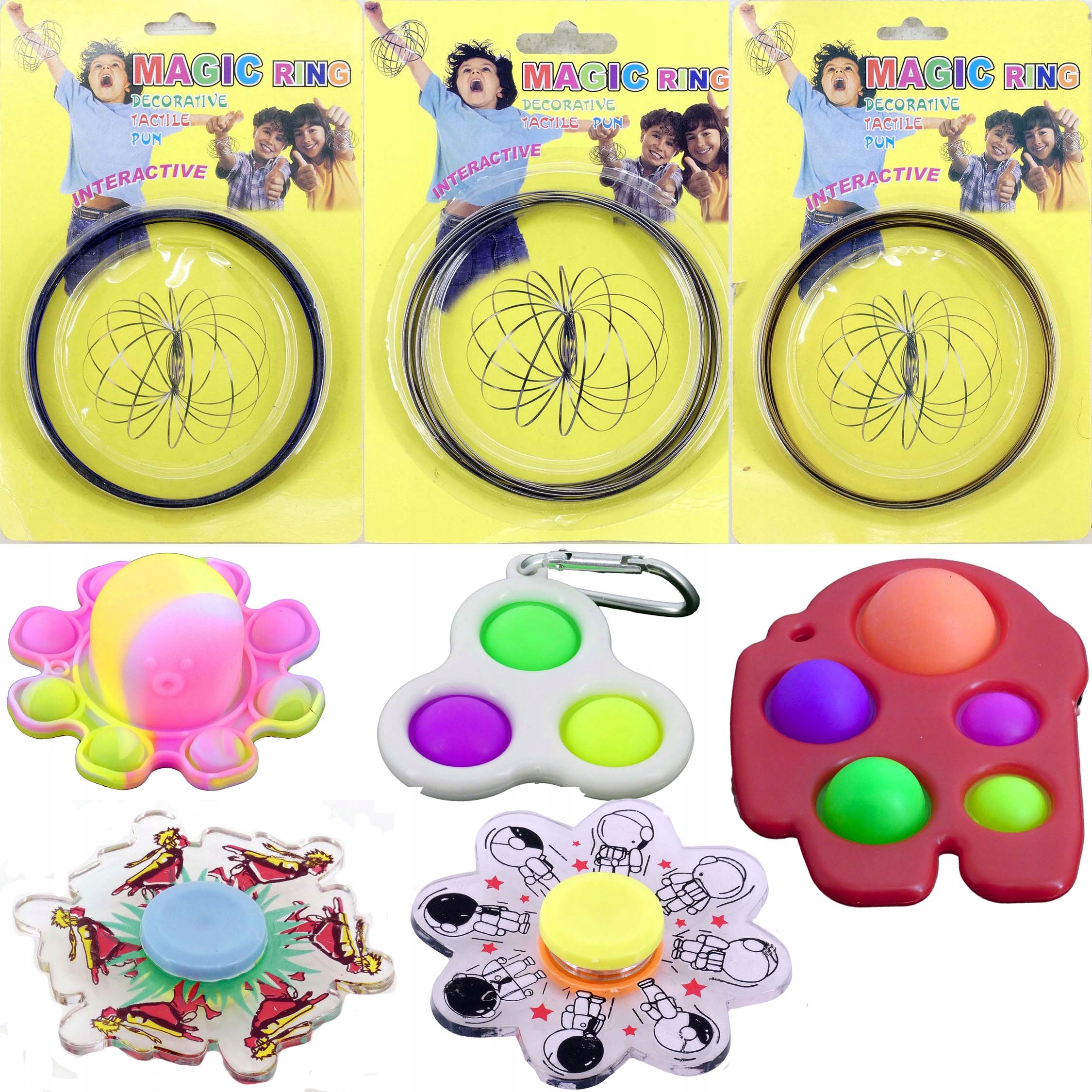 

8x Pop It Magiczny Ring Spiner Brylok Antystres