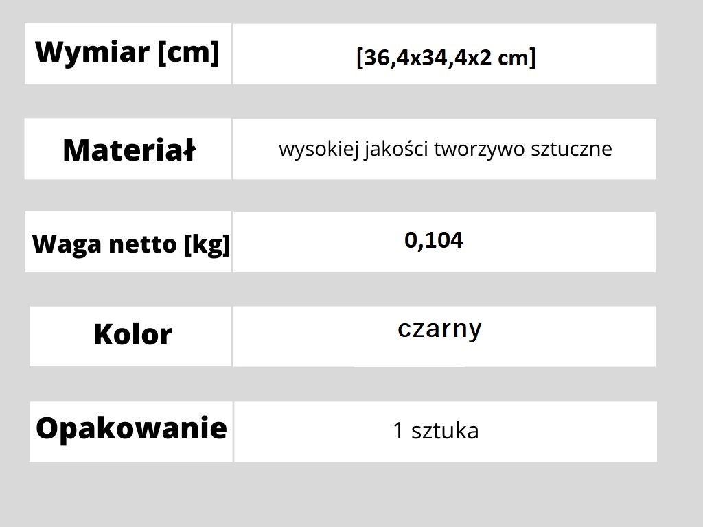 Ruszt do cel lęgowych w kratkę 36,4x34,4x2cm czar. Kod producenta 5907559815381