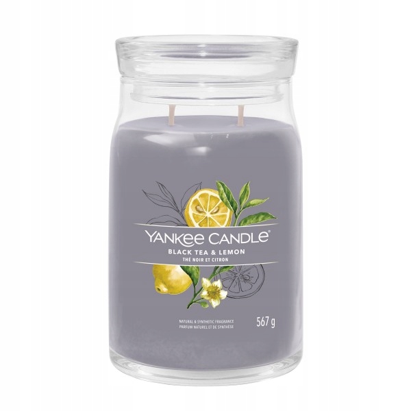 Svíčka Yankee Candle Signatur Velká Black Tea Lemon