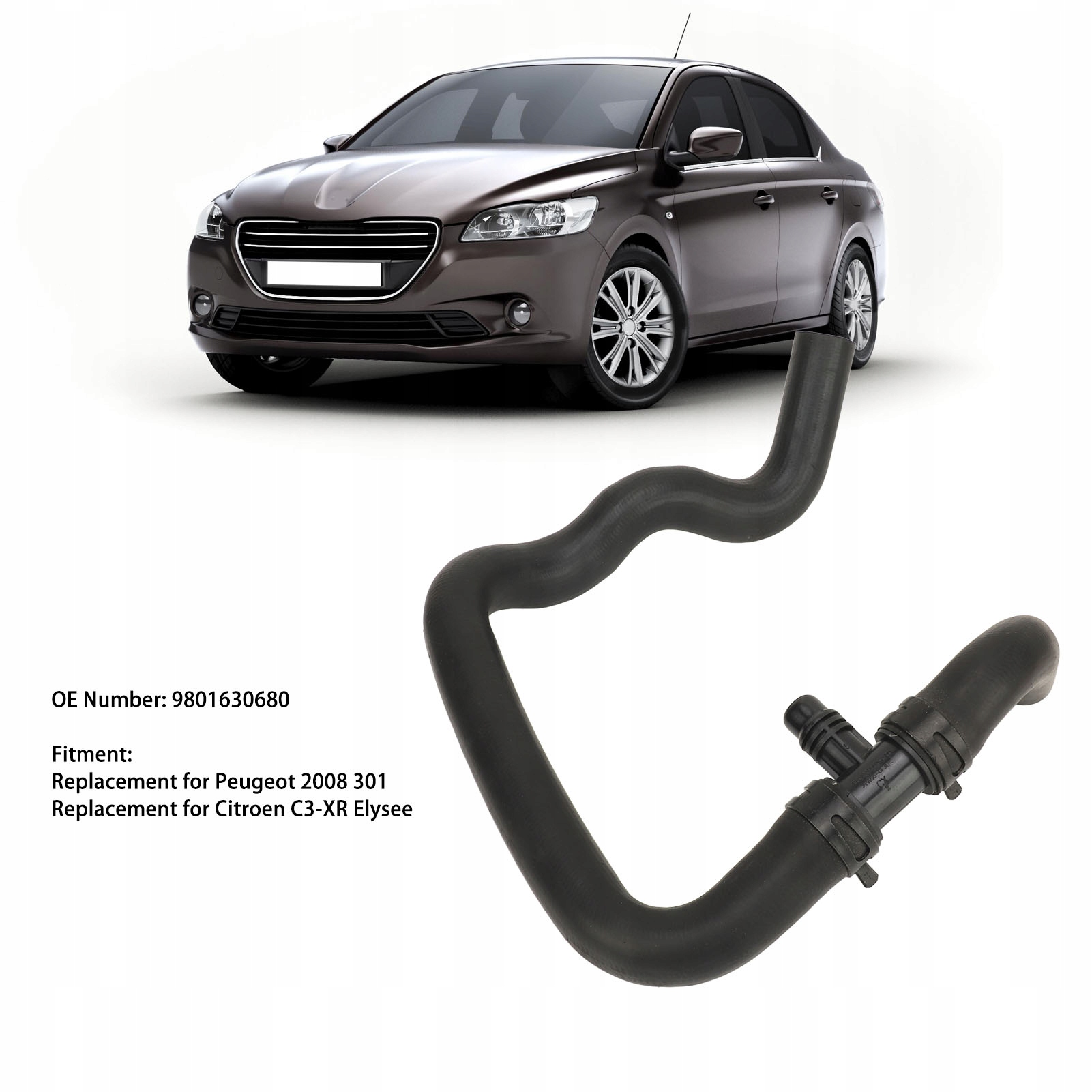 Dolny wąż chłodnicy 9801630680 Gumowy ręczny Stan opakowania oryginalne