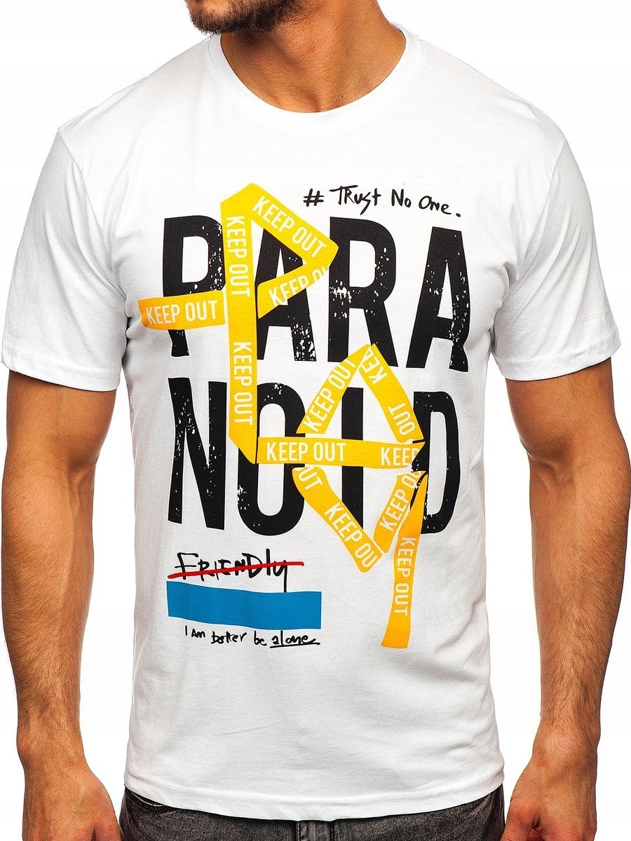

T-shirt Męski Z Nadrukiem Biały 2309-1 Rozmiar_xl