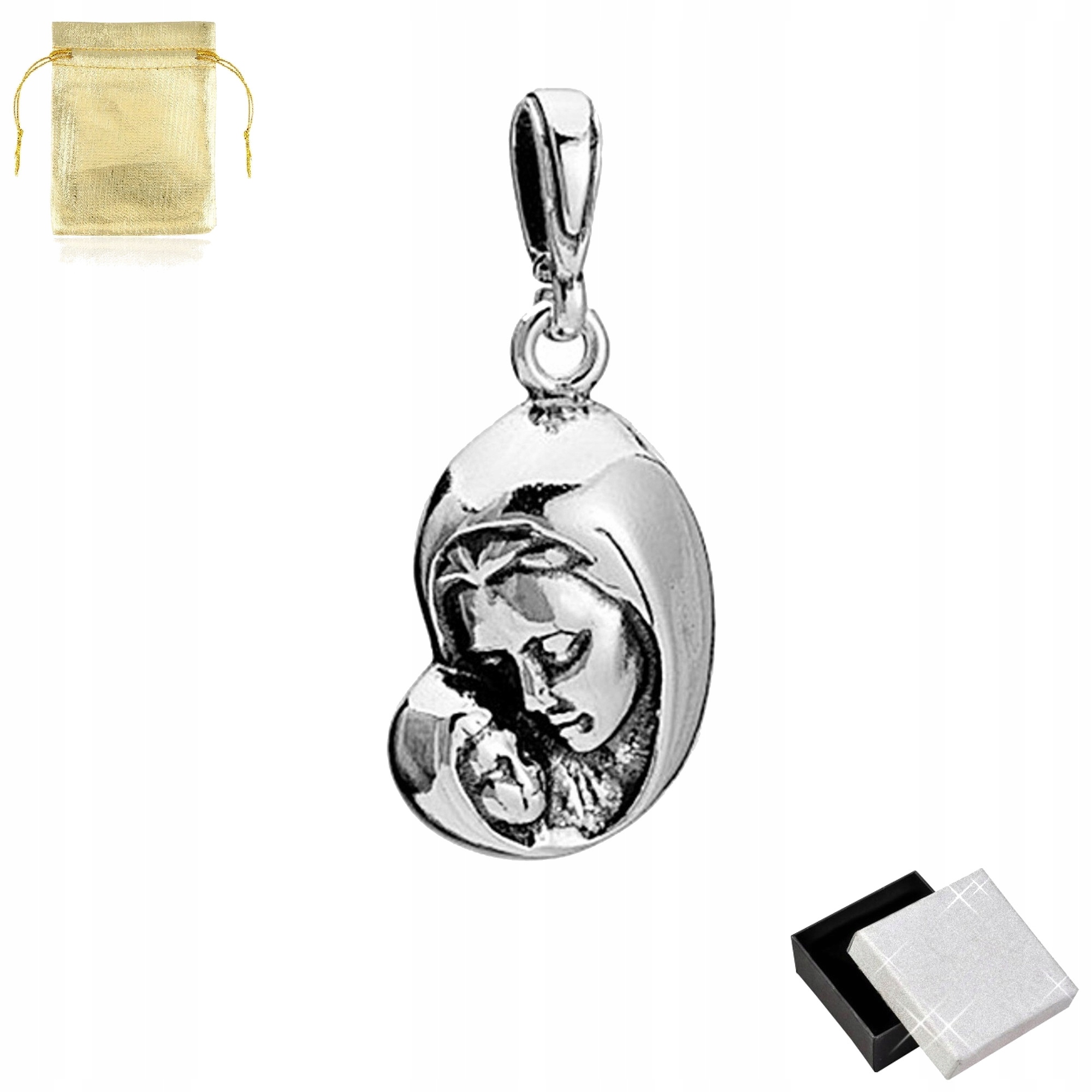 

Srebrny Medalik Matka Boska Z Dzieciątkiem Pr. 925