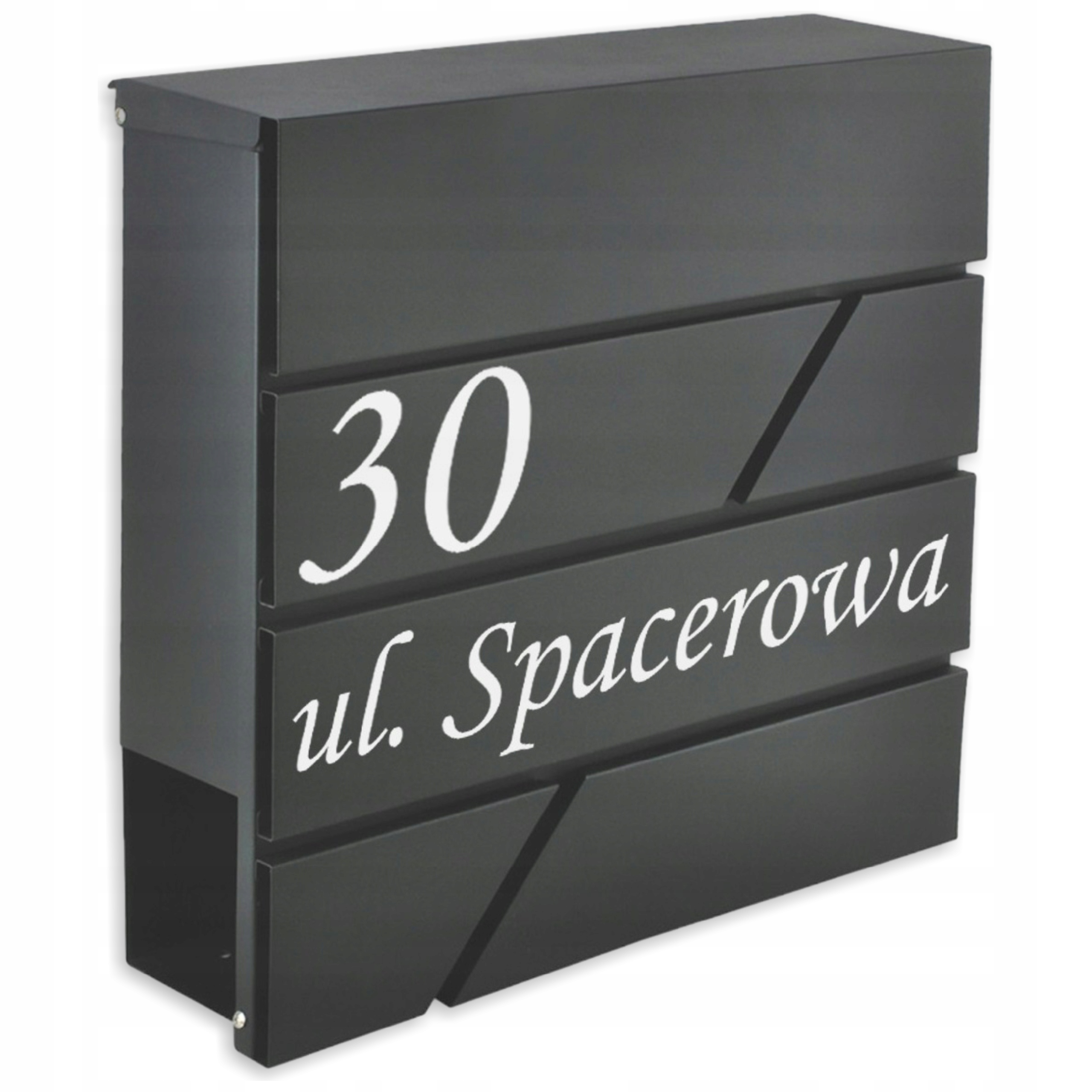 Poštovní Schránka Na Dopisy Novinová Černá S Číslem Domu Adresou Tisk Uv