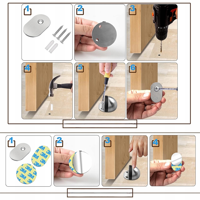ODBOJNIK ODBÓJ DO DRZWI METALOWY MAGNETYCZNY STOPER OGRANICZNIK OKRĄGŁY Stan opakowania oryginalne