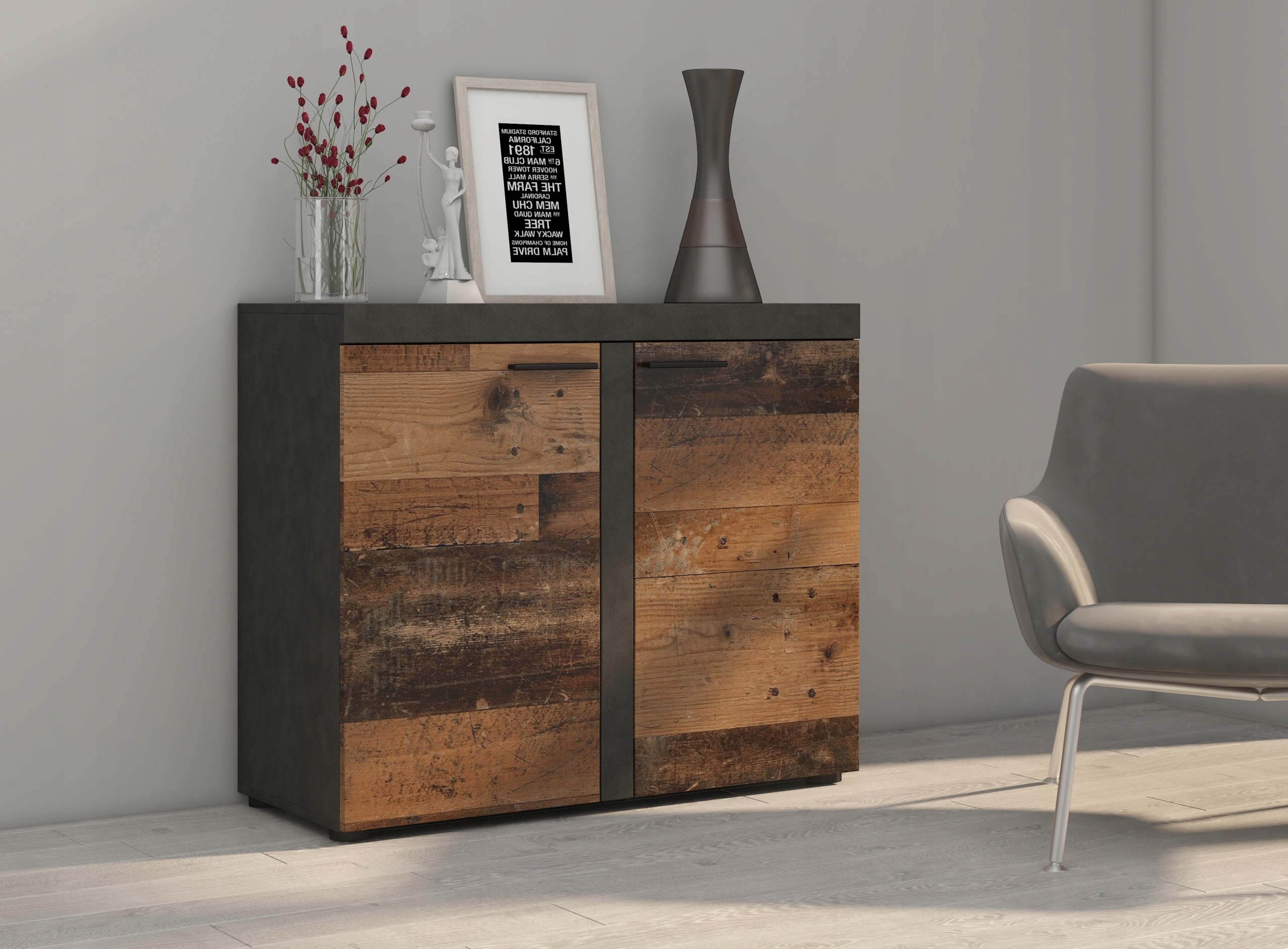Malá komoda do obývacího pokoje Old Style, starý styl grafit