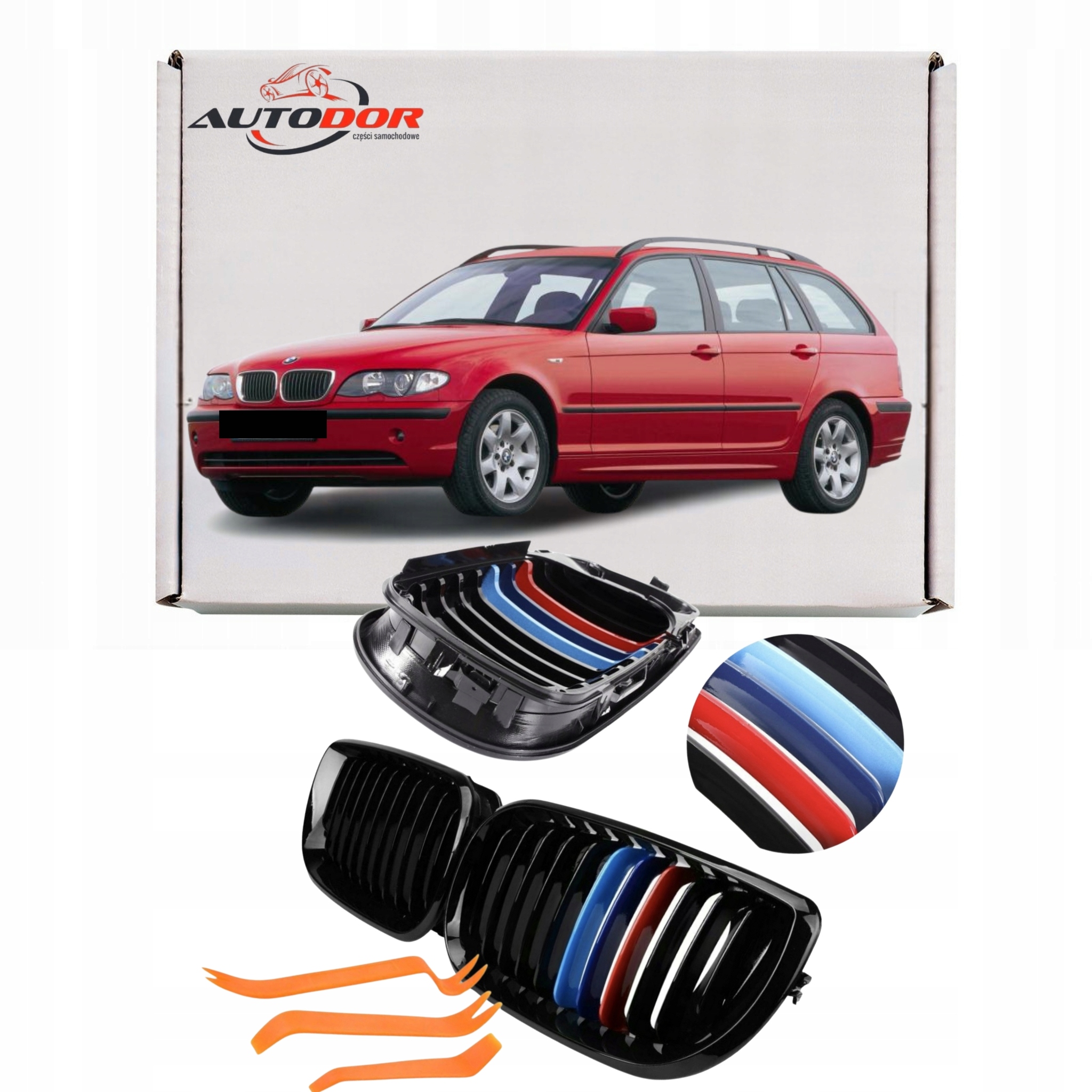 Bmw 3 E46 2001-2004 Atrapy Grily Ledviny Tuning Černý Lesk 3 Barvy P+l