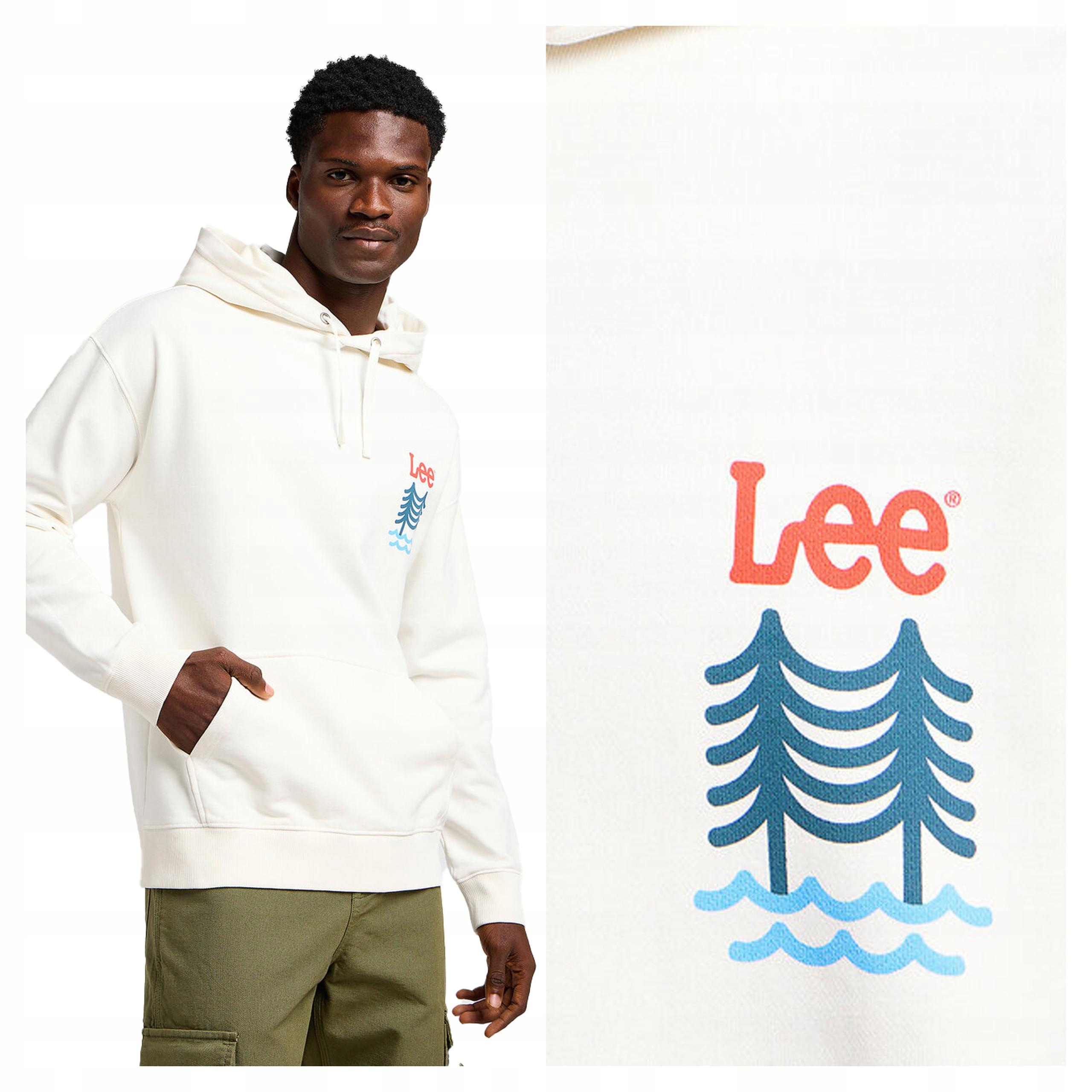 Lee Graphic Hoodie Pánská Mikina S Kapucí Nerozepínací Ecru 112349068 M