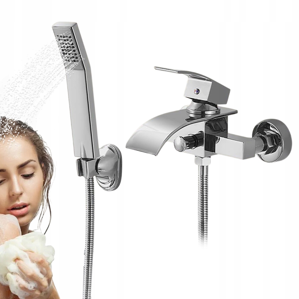 Nástěnná Vana Sprchový Kouty Baterie Hadice Sprchová Hlavice Hlavicí