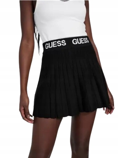 Guess Černá Plisovaná Sukně S Logem V Pase, Velikost 2CA