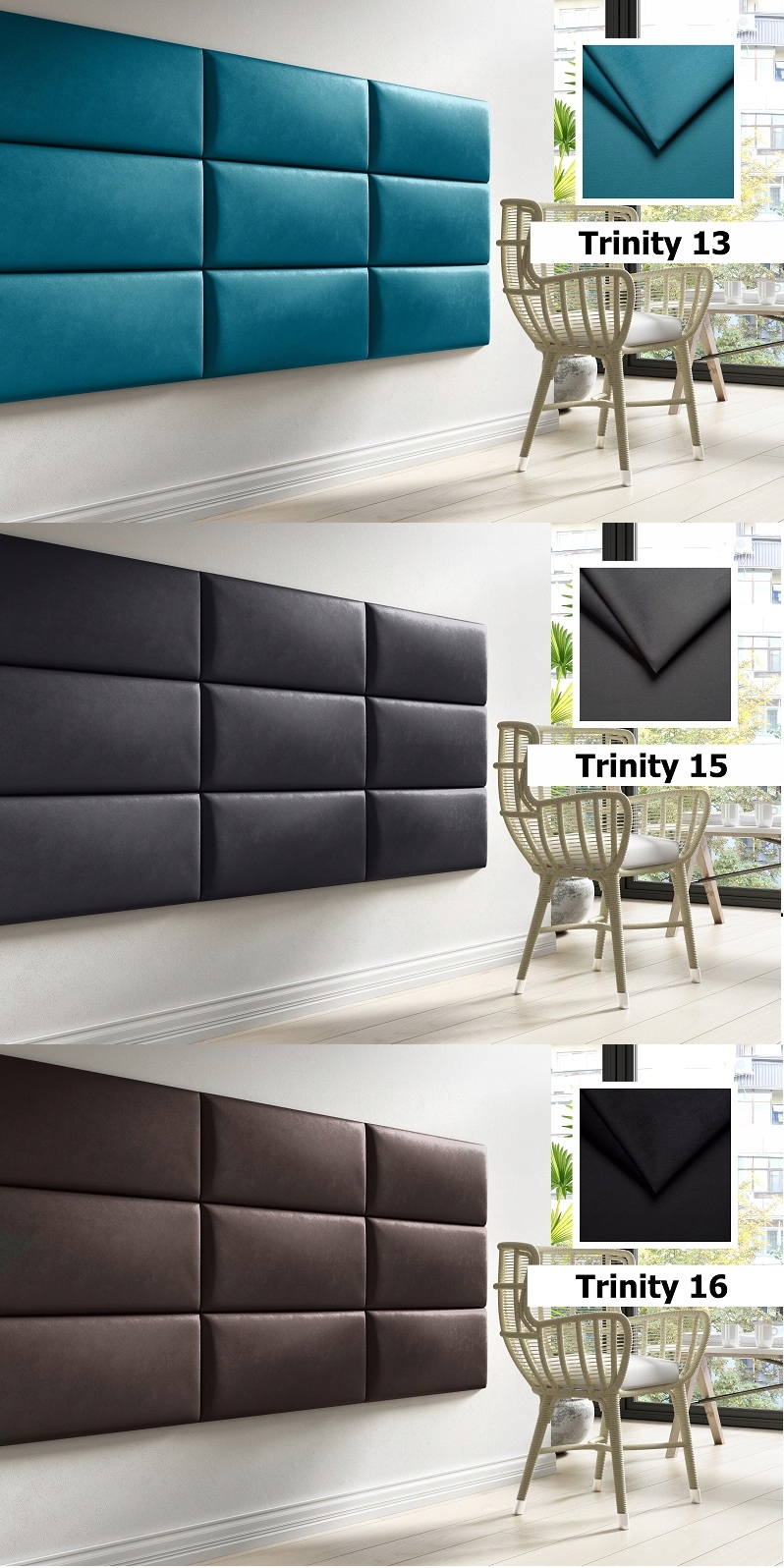 Panele ścienne 70x30 tapicerowany zagłówek Szerokość mebla 70 cm