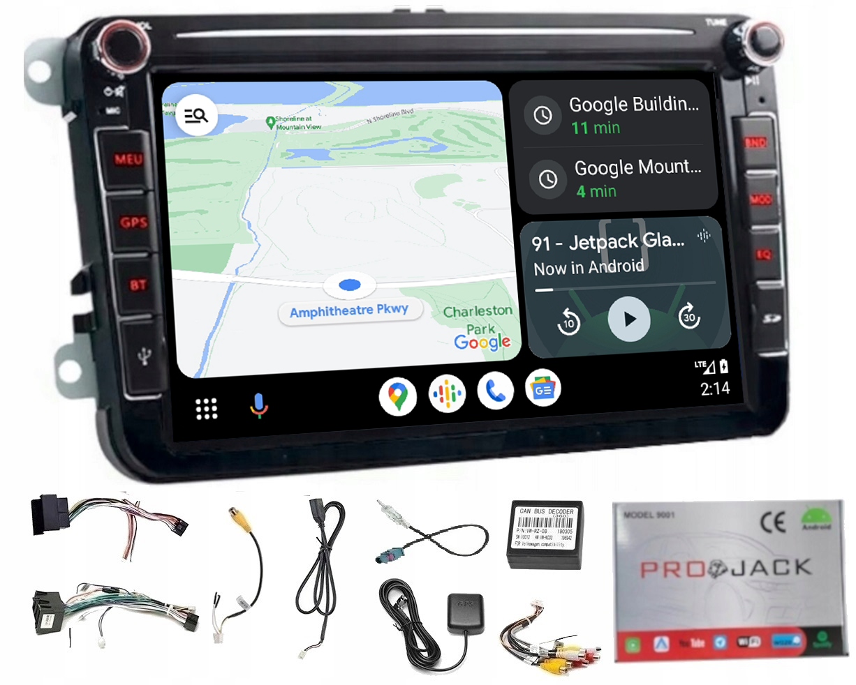 Rádio Navigácia Gps Android Vw Transporter T5 2003-2015 Wifi Carplay 64GB