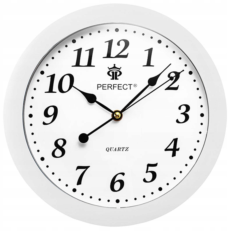 Cichy Płynący Zegar Ścienny PERFECT Kuchenny 28cm