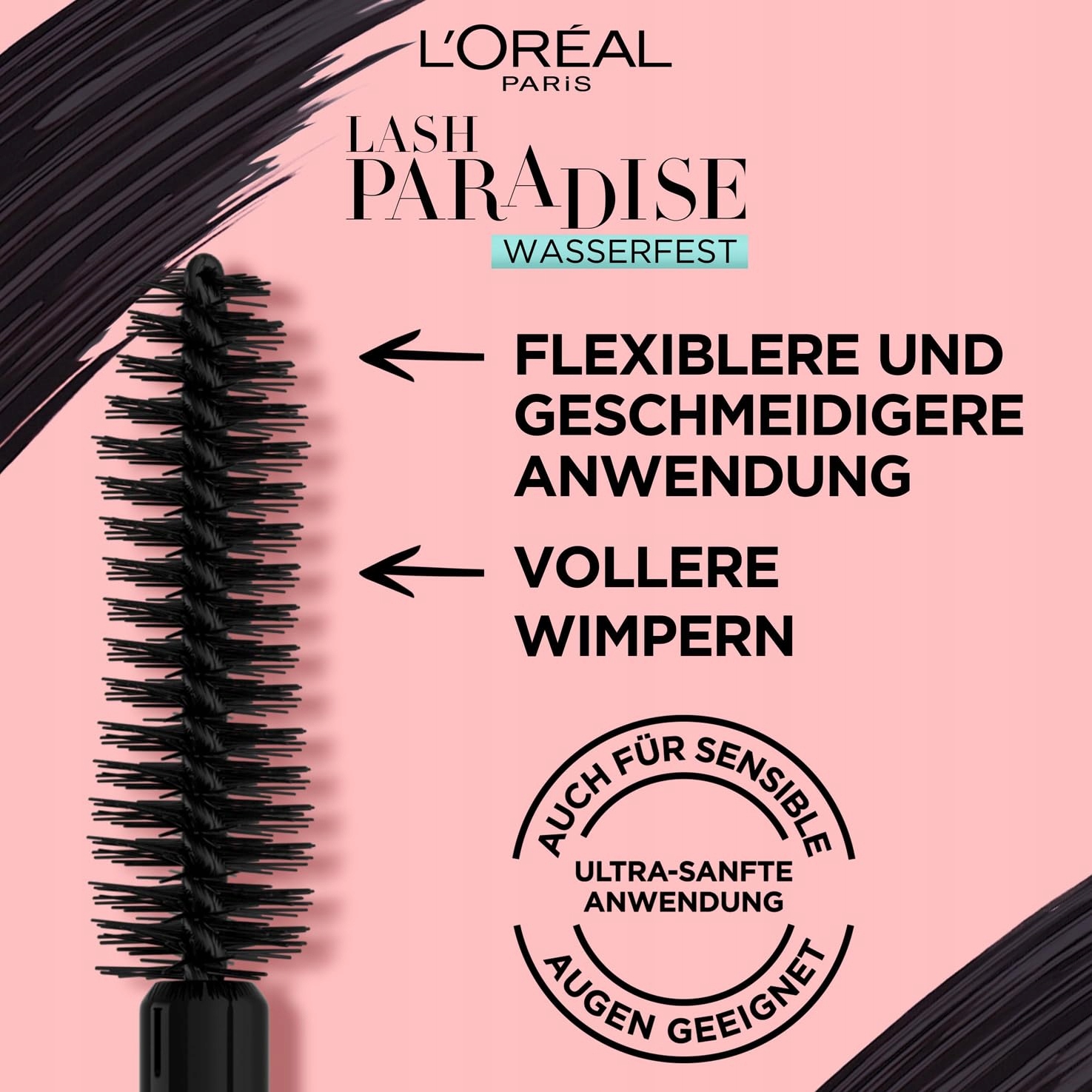 L'ORÉAL PARIS Wodoodporna Maskara Dla Wrażliwych Oczu Czarna Długie Rzęsy — miniatura 3