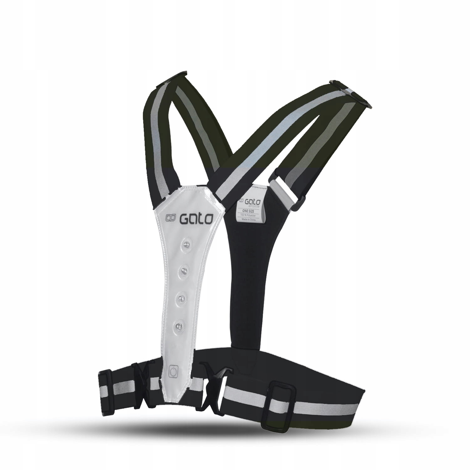 Szelki odblaskowe LED GATO Safer Sport USB czarne