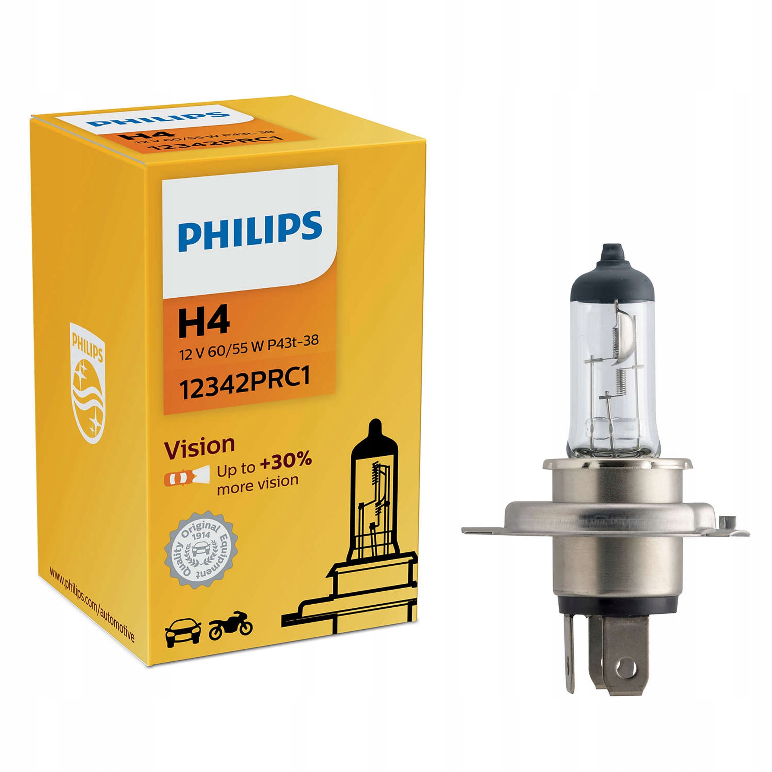 

Philips H4 Vision +30% 12V 60/55W Żarówka 1 sztuka