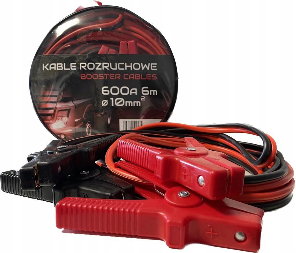 MOCNE KABLE PRZEWODY ROZRUCHOWE 600A 6M GRUBE ETUI
