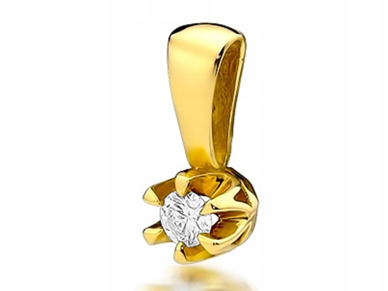 Zlatý přívěsek 585 elegantní s briliantem a briliantem na řetízek 14k