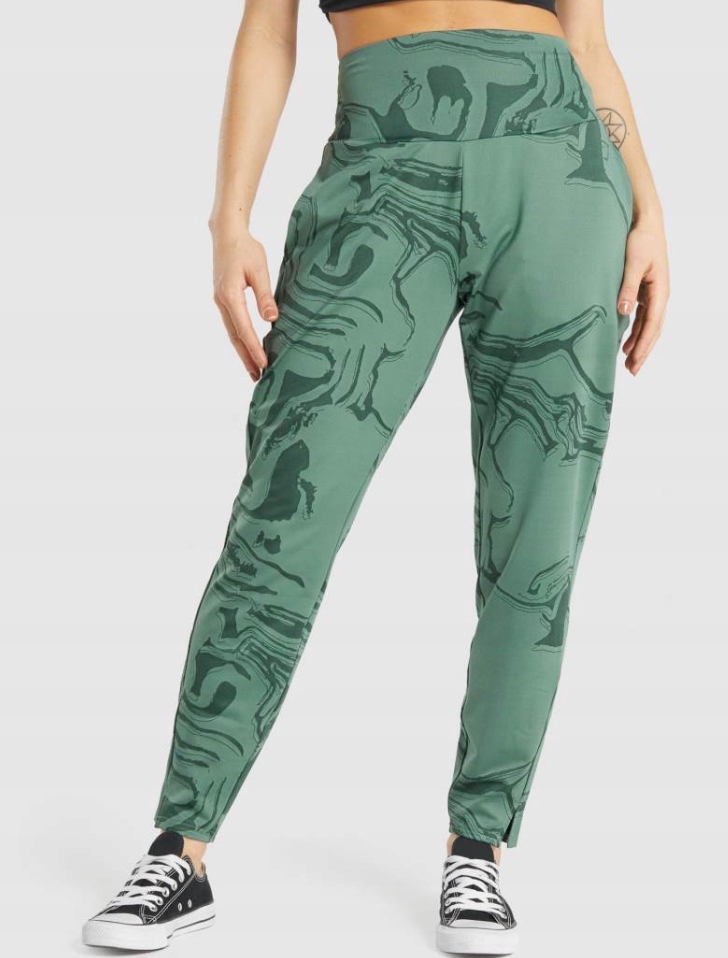 Gymshark Spodnie Treningowe Zielone Z Wysokim Stanem M 1A1E4_F*
