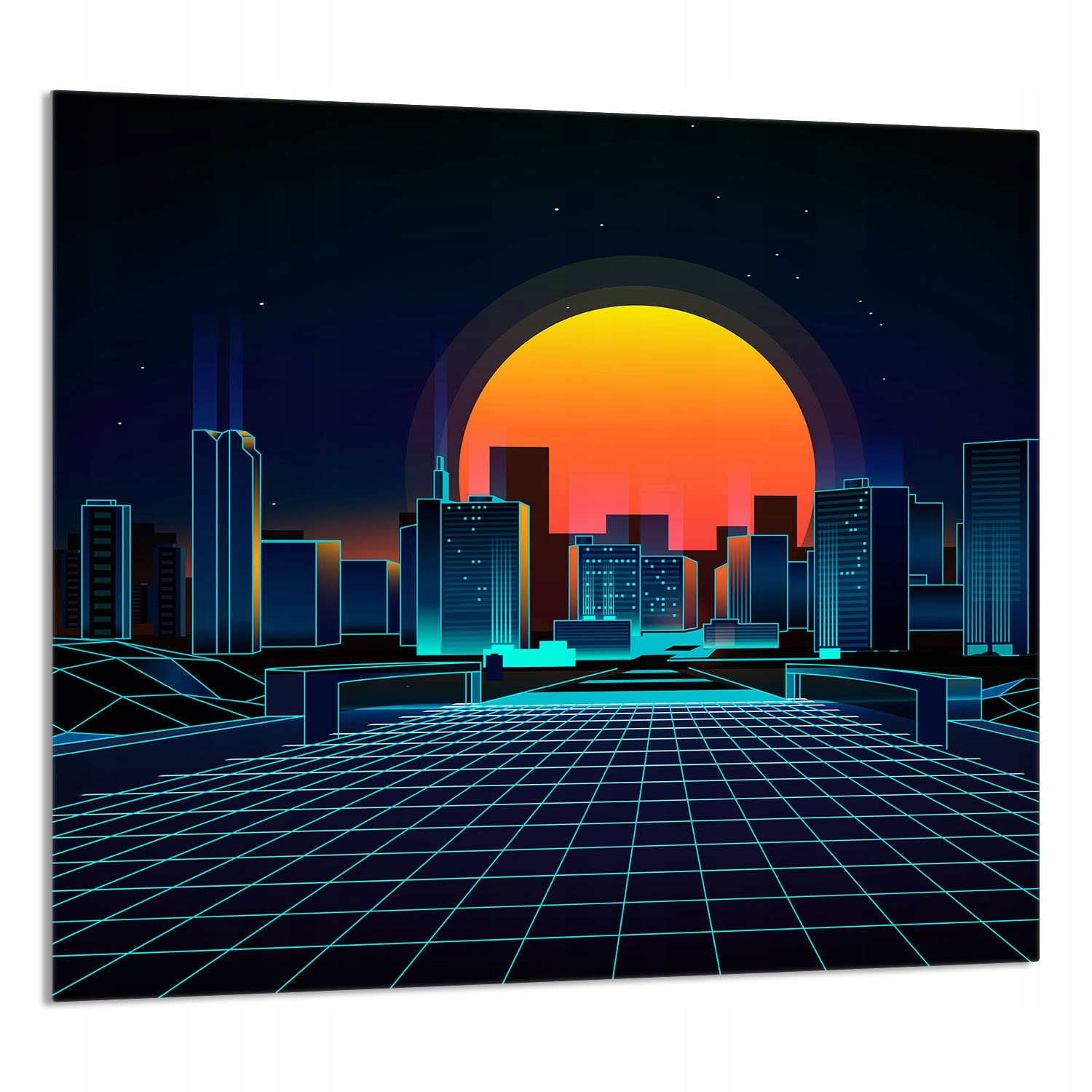 Skleněný Panel Do Kuchyně 65x60 Město Tvrzené Sklo