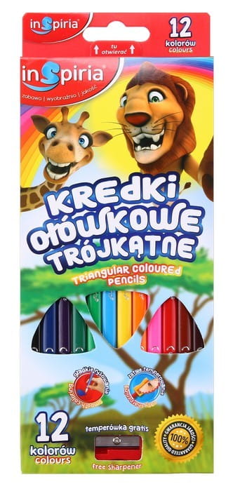 kredki 12szt trójkątne INSPIRIA 3934 — 3