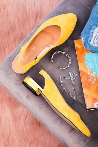 BALERINKI BALERINY DAMSKIE SKÓRZANE ZAMSZOWE PŁASKIE Z ODKRYTĄ PIĘTĄ r 36